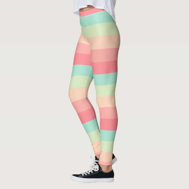 Leggings Rayé assez en pastel (Gauche)