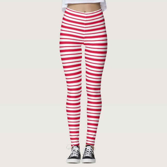 Leggings Rayé de bonbons en canne (Devant)