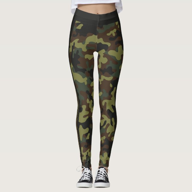 Leggings Rayé essayé et vrai de camouflage classique (Devant)