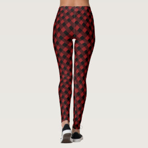 Leggings rayés Black Red Check