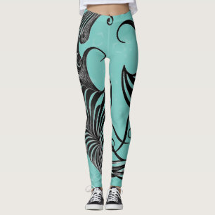 Leggings rayés d'Orca bleu et noir