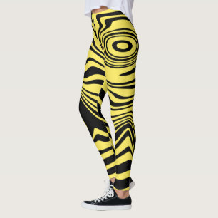 Leggings rayés Jaune Noir Choisir les couleurs