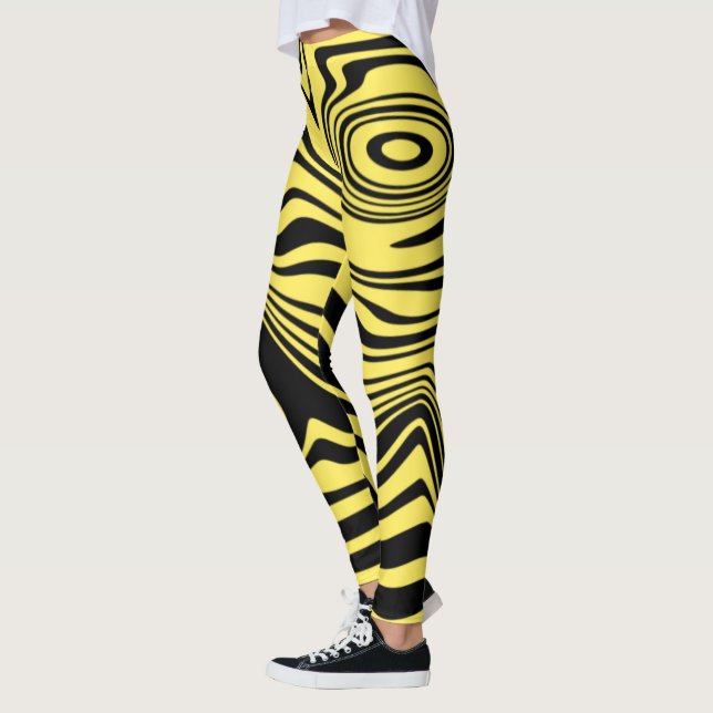 Leggings rayés Jaune Noir Choisir les couleurs (Gauche)