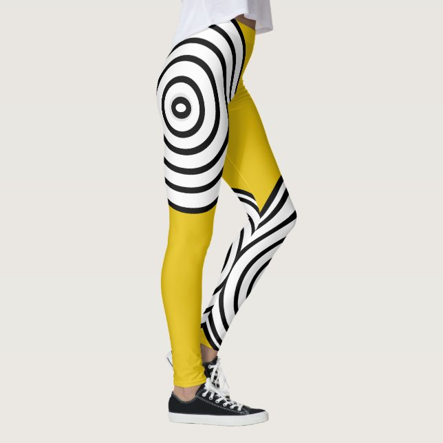 Leggings rayés jaunes, noirs et blancs (Droite)
