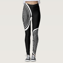 Leggings rayés noirs et blancs