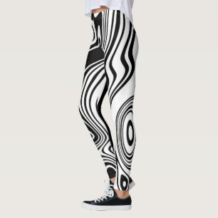 Leggings rayés noirs et blancs ou Choisir des coul