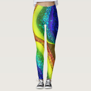 Leggings rayonnants arc-en-ciel