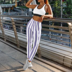 Leggings Rayure blanche et violette