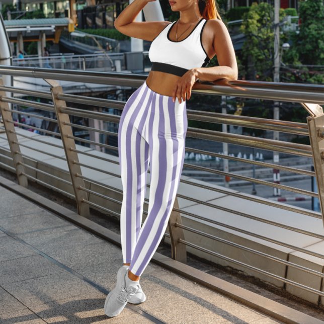 Leggings Rayure blanche et violette (Créateur téléchargé)