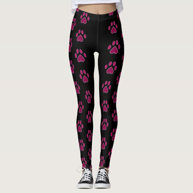 Leggings Rayure de emballage de patte de Kitty de Palm (Devant)