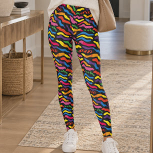 Leggings Rayure de tigre abstrait arc-en-ciel
