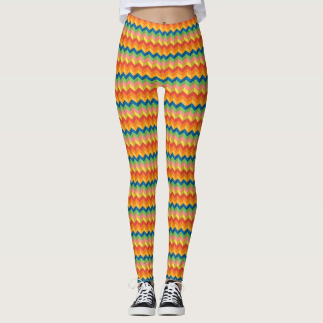 Leggings rayure en zigzag (Devant)