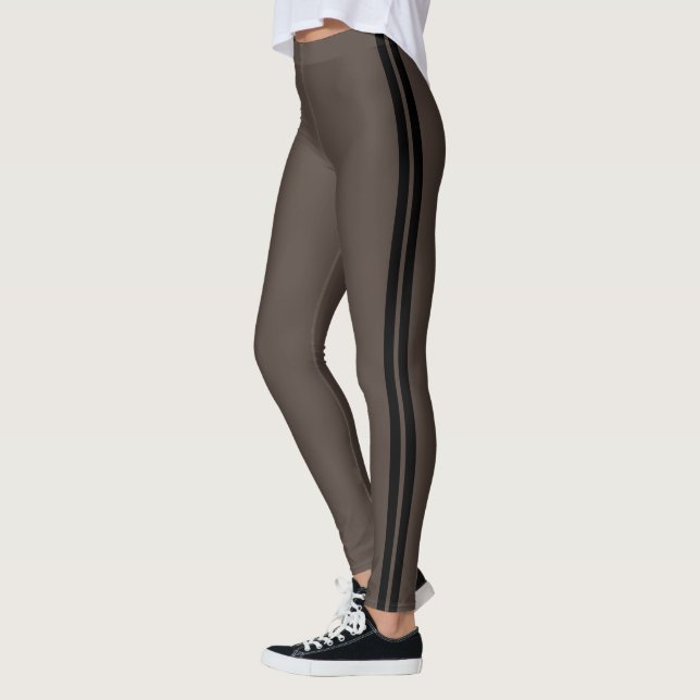 Leggings Rayure marron cacao vintage (Gauche)