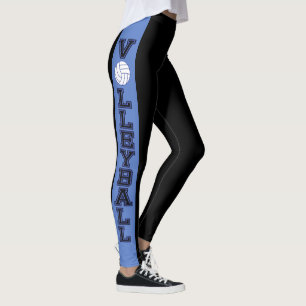 Leggings Rayure noire et bleue avec le volleyball