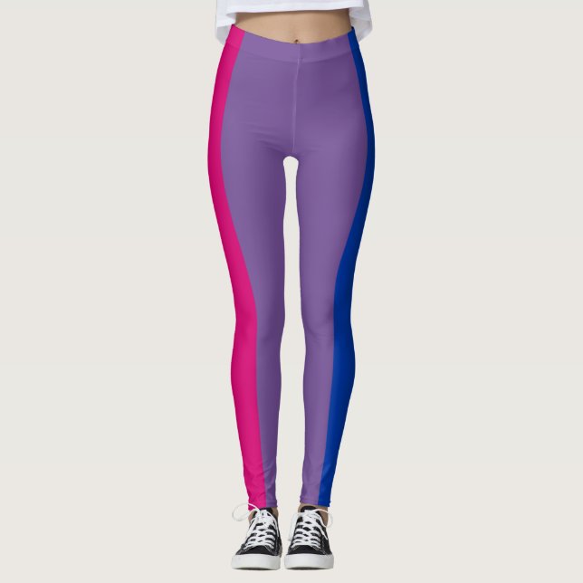 Leggings Rayure verticale bisexuelle du drapeau LGBT de (Devant)