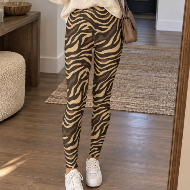 Leggings Rayure Zèbre Marron (Créateur téléchargé)