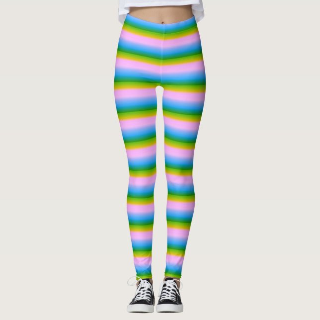 Leggings Rayures arc-en-ciel coquettes (Devant)