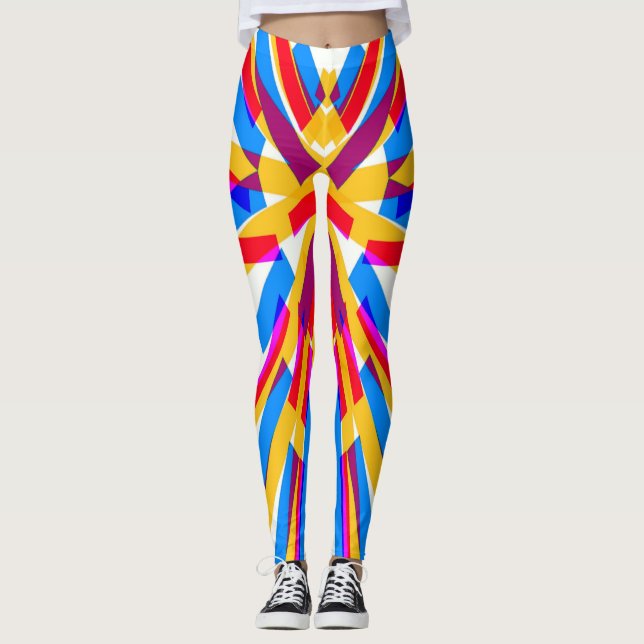 Leggings rayures arc-en-ciel "Ratti_Creative_Arts" (Devant)