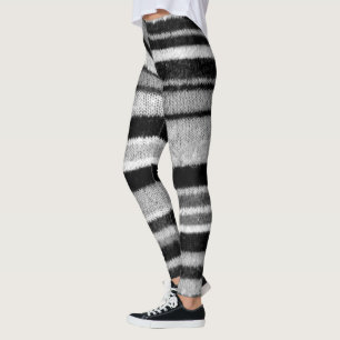 Leggings rayures audacieuses tricotées chics minables