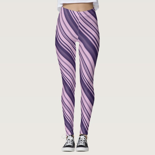 Leggings Rayures aux teintes de violet (Devant)