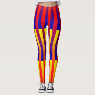 Leggings Rayures Bleu Rouge Jaune