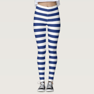 Leggings Rayures bleues et blanches de point chanceux