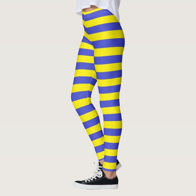 Leggings Rayures bleues et jaunes (Gauche)