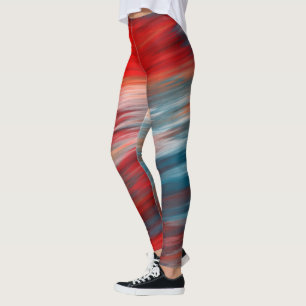 Leggings Rayures bleues rouges et blanches