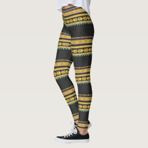 Leggings Rayures de couleur géométrique de coutume de