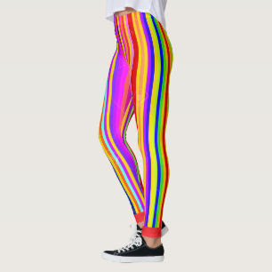 Leggings Rayures de Couleurs d'Arc-en-Ciel