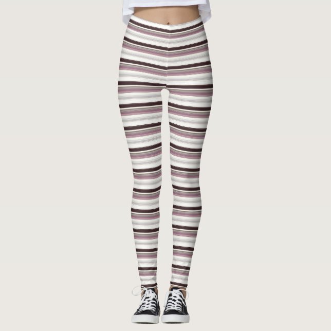Leggings Rayures de couleurs vintage (Devant)