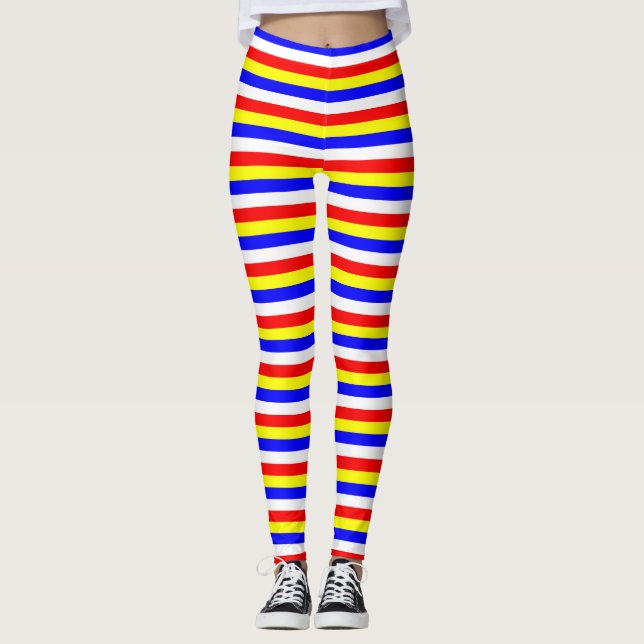 Leggings rayures de drapeau du Cap-Vert motif symbole pays (Devant)