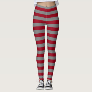 Leggings Rayures de gris de Bourgogne et de charbon de bois