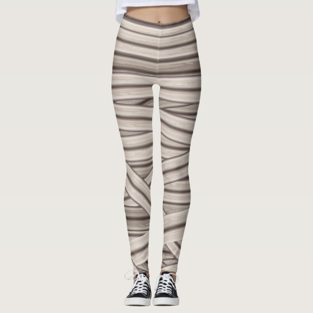 Leggings Rayures de Momie Halloween (Devant)