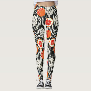 Leggings Rayures de tranches de citrus gras (6)