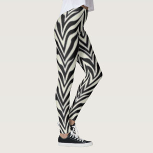 Leggings Rayures de zèbre Impression d'animal sauvage en no