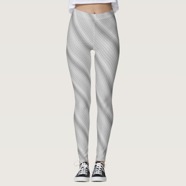 Leggings Rayures élégantes grises et blanches (Devant)