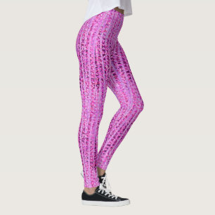 Leggings Rayures et pointes satinées Abstraites, Améthyste