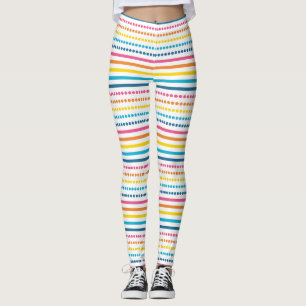 Leggings Rayures géométriques horizontales pointillées colo