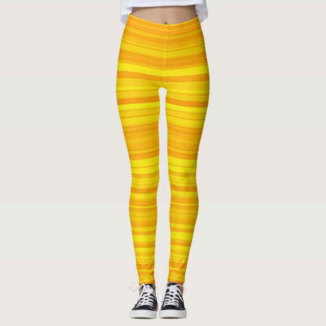 Leggings Rayures Jaune Orange (Devant)