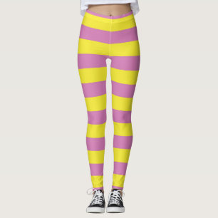 Leggings Rayures Jaune Rose