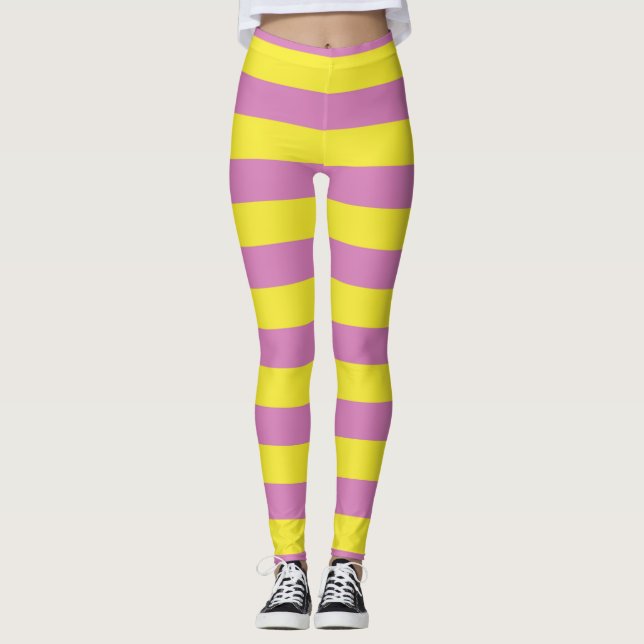 Leggings Rayures Jaune Rose (Devant)