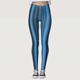 Leggings Rayures Noir Bleu