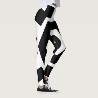 Leggings Rayures noires et blanches mignonnes tenue de spor