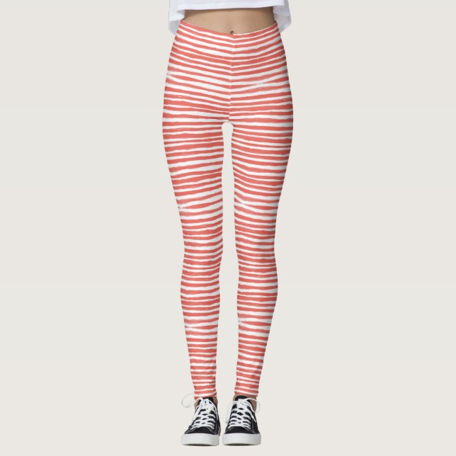 Leggings Rayures orange, lignes  (Devant)