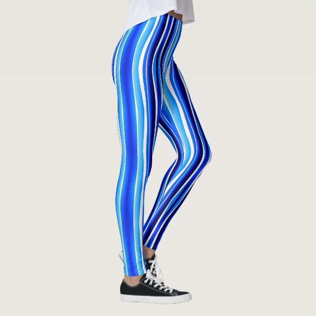 Leggings Rayures peintes noires et bleues (Droite)