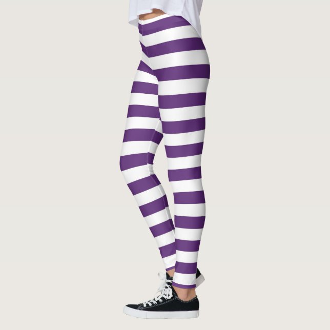 Leggings Rayures pourpres et blanches (Gauche)