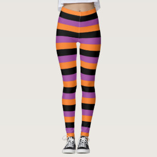 Leggings Rayures pourpres, oranges et noires