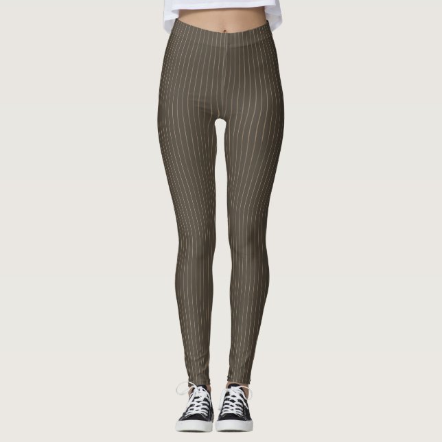 Leggings rayures rétro Brown (Devant)