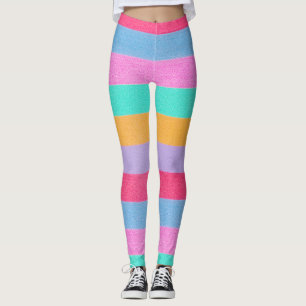 Leggings Rayures Rétro Colorées Vibrantes